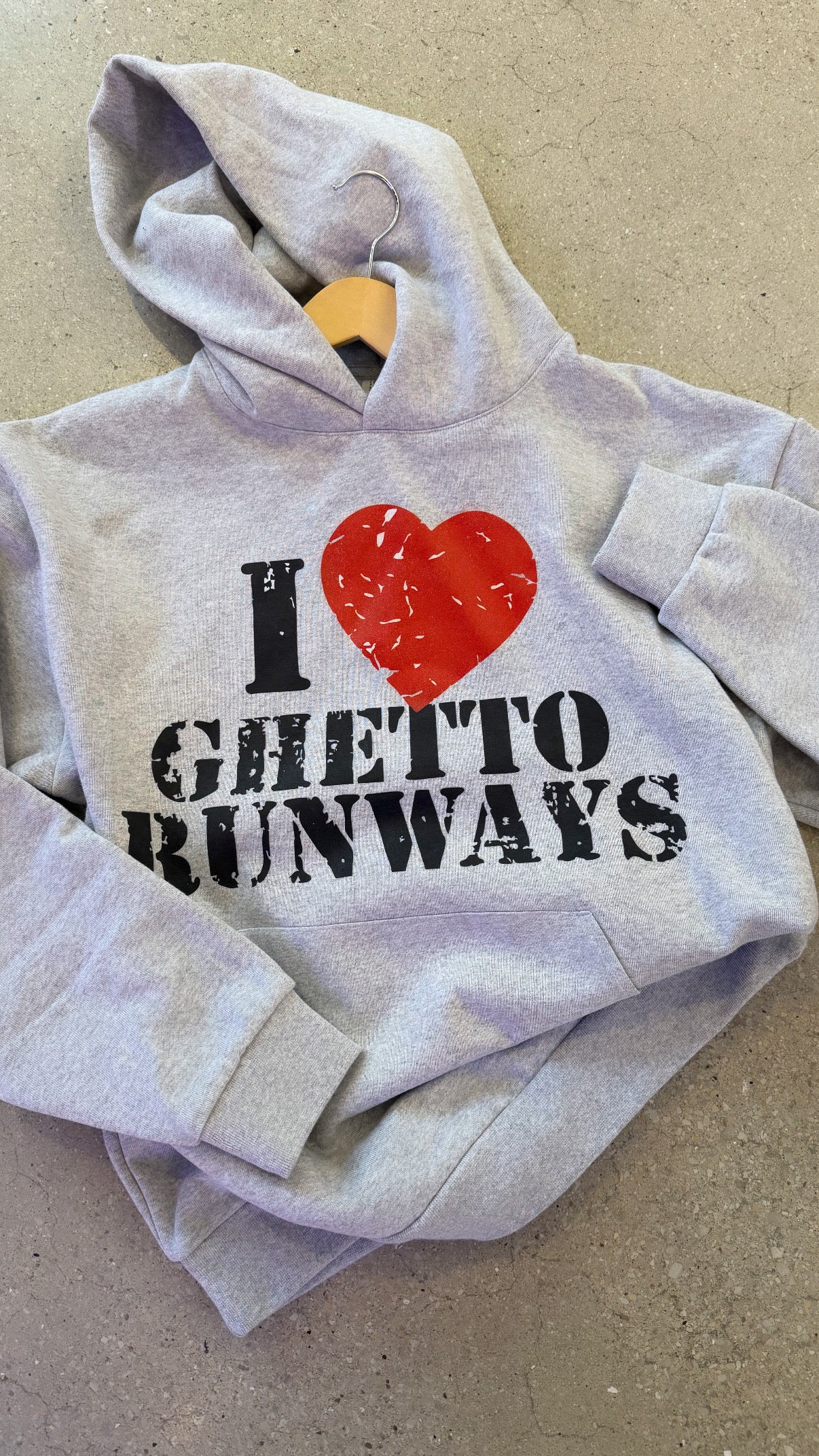 I LOVE GHETTO RUNWAYS HOODIE