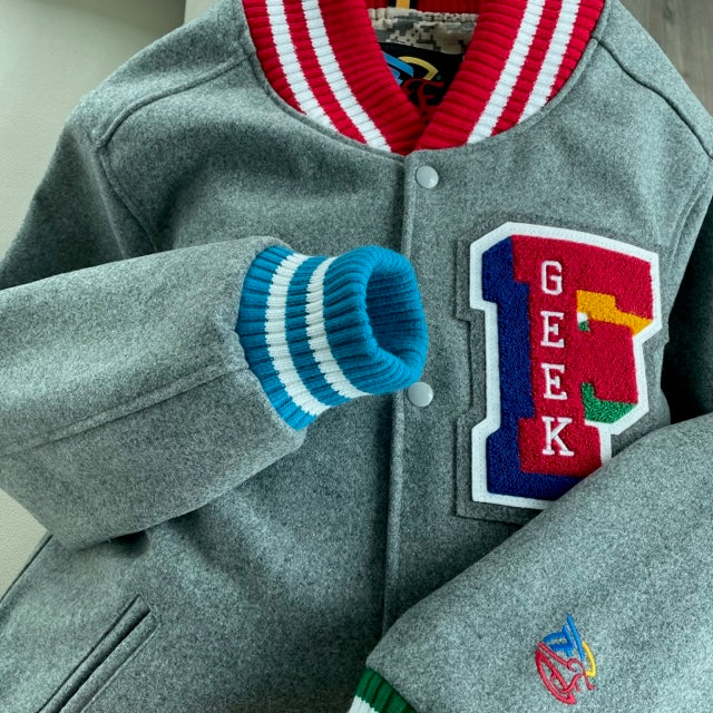 FASHION GEEK VARSITY JACKET (Made to Order) ships 14-21 days
